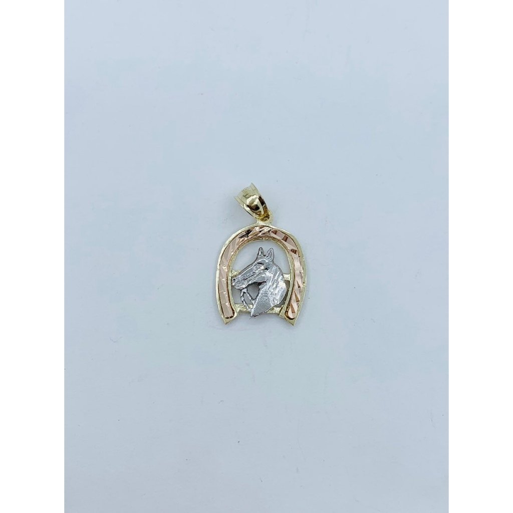 10k Solid Gold Pendant Horseshoe